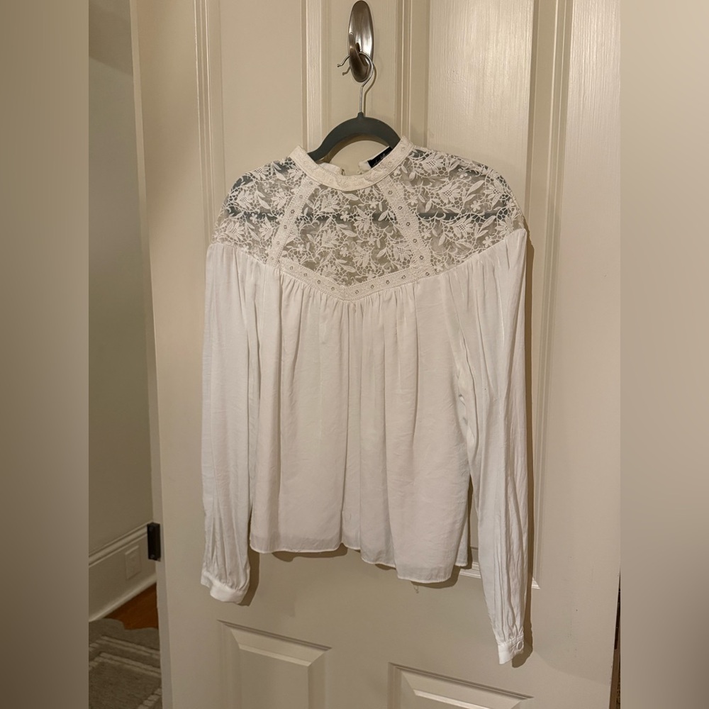 Vici White Lace Detail Blouse